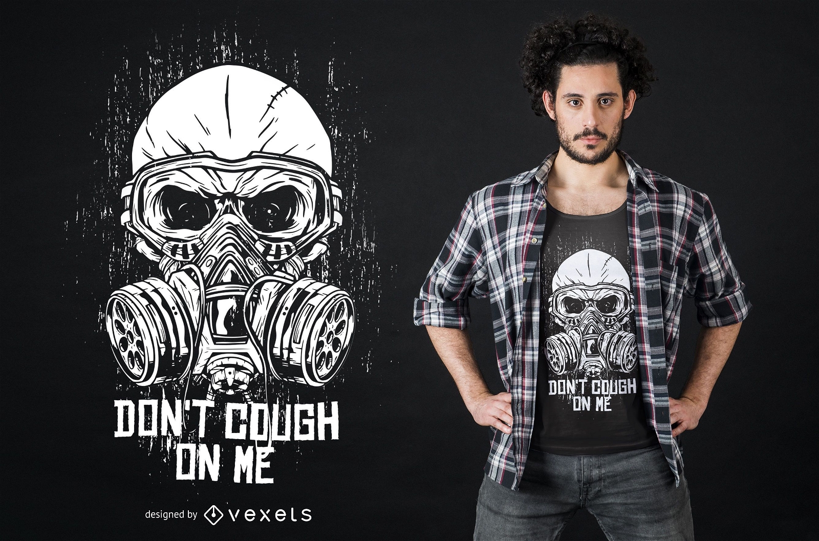 Grunge Gasmaske Coronavirus T-Shirt Design