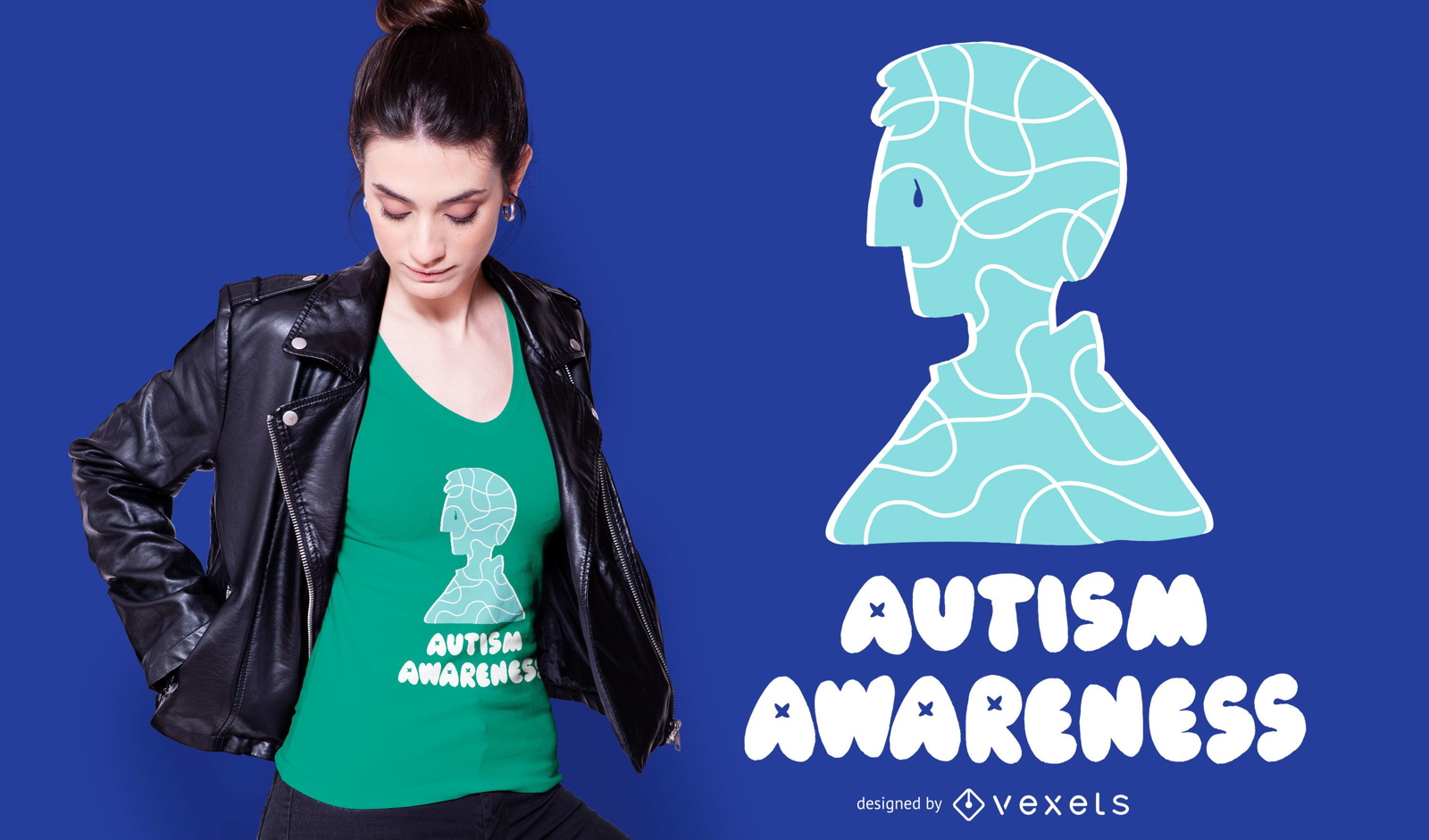 Diseño de camiseta de apoyo a la conciencia del autismo