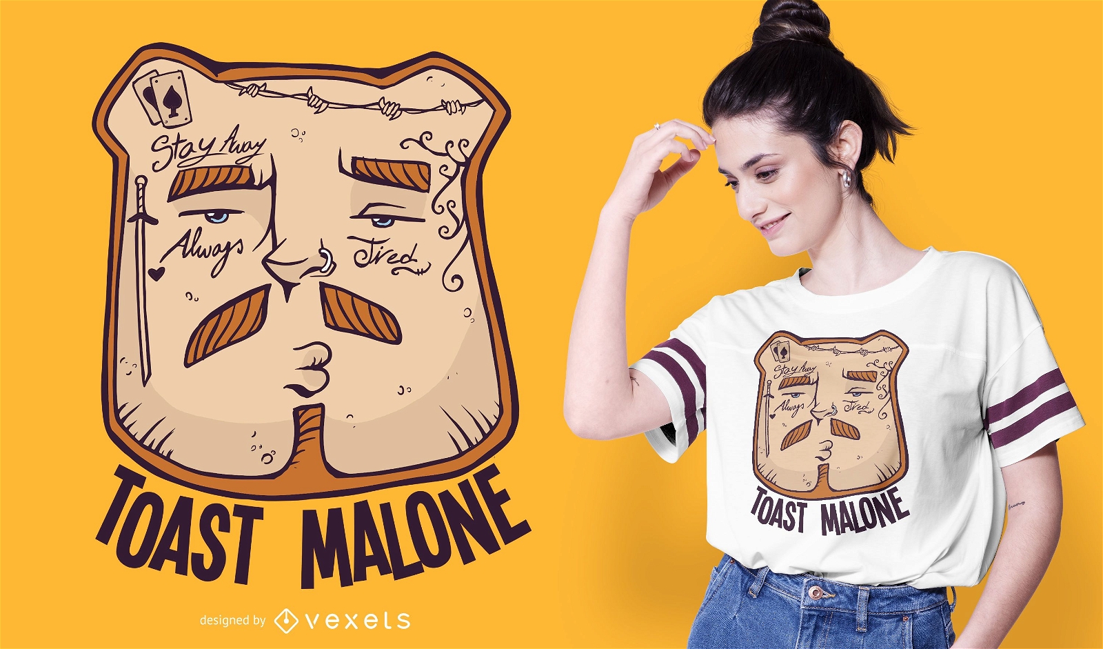 Design de camiseta engraçada Toast Malone