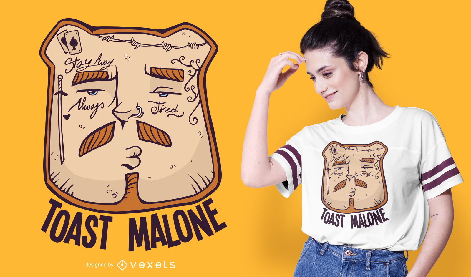 Diseño divertido de camiseta Toast Malone