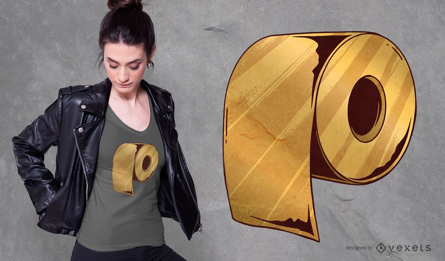 Golden Toilet Paper Roll T-shirt Design Golden Toilet Paper Roll T-shirt Design