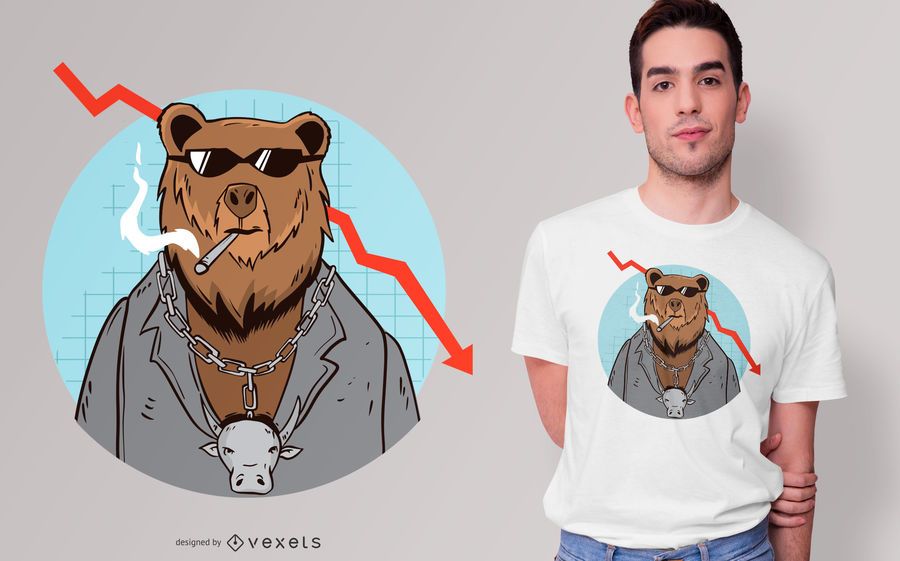 Diseño de camiseta de dibujos animados de tendencia del mercado bajista Diseño de camiseta de dibujos animados de tendencia del mercado bajista