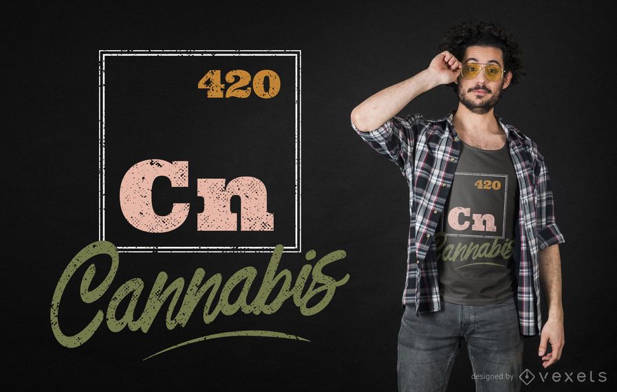 Diseño de camiseta de elemento periódico de cannabis Diseño de camiseta de elemento periódico de cannabis
