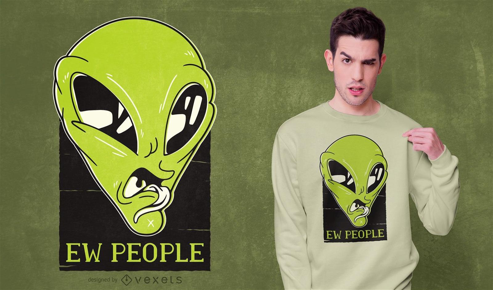 Dise?o de camiseta Alien Ew People