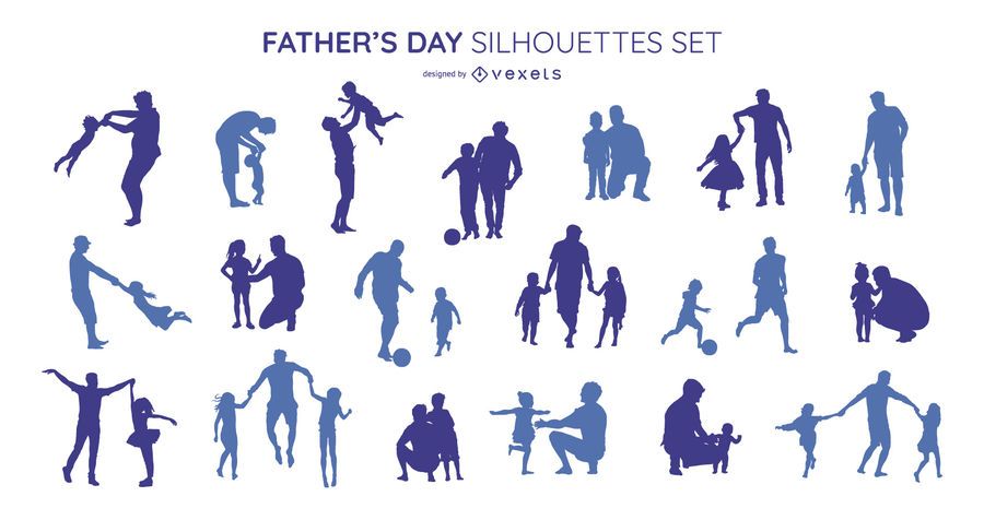 Father's day silhouette set Father's day silhouette set