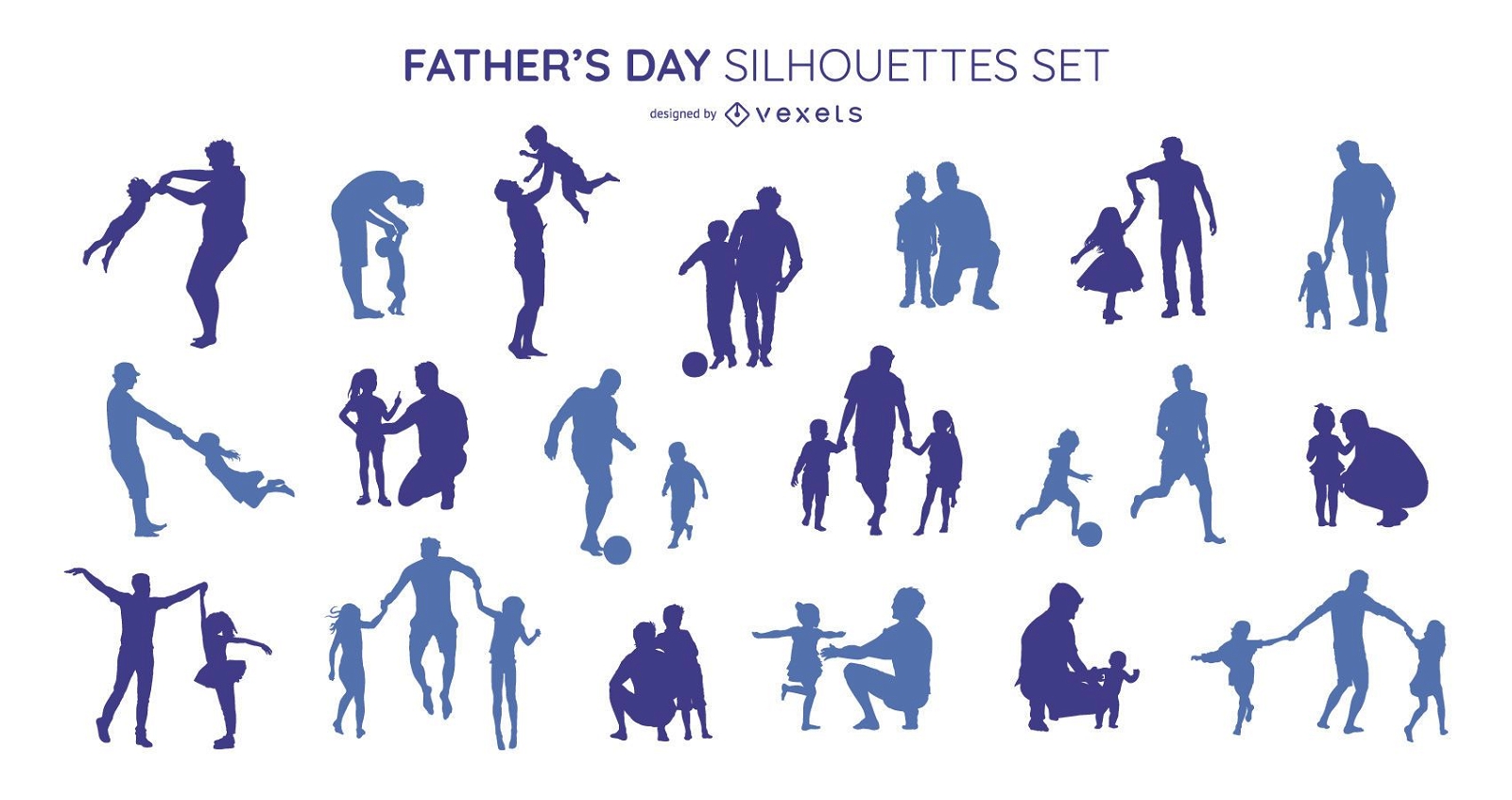 Father's day silhouette set