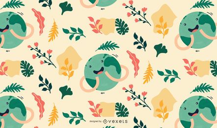 Cute earth day pattern design Cute earth day pattern design
