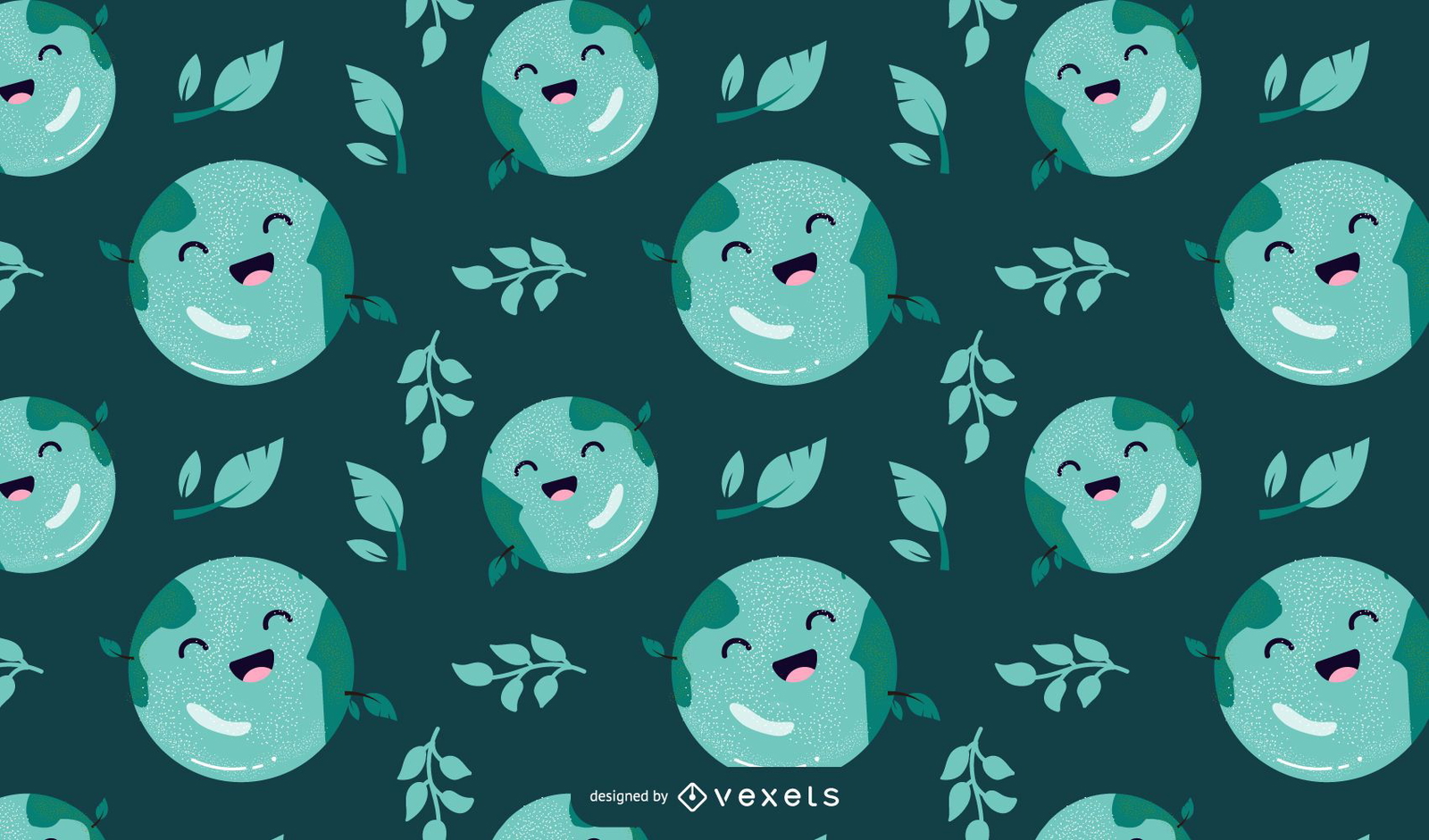 Earth day cartoon pattern design