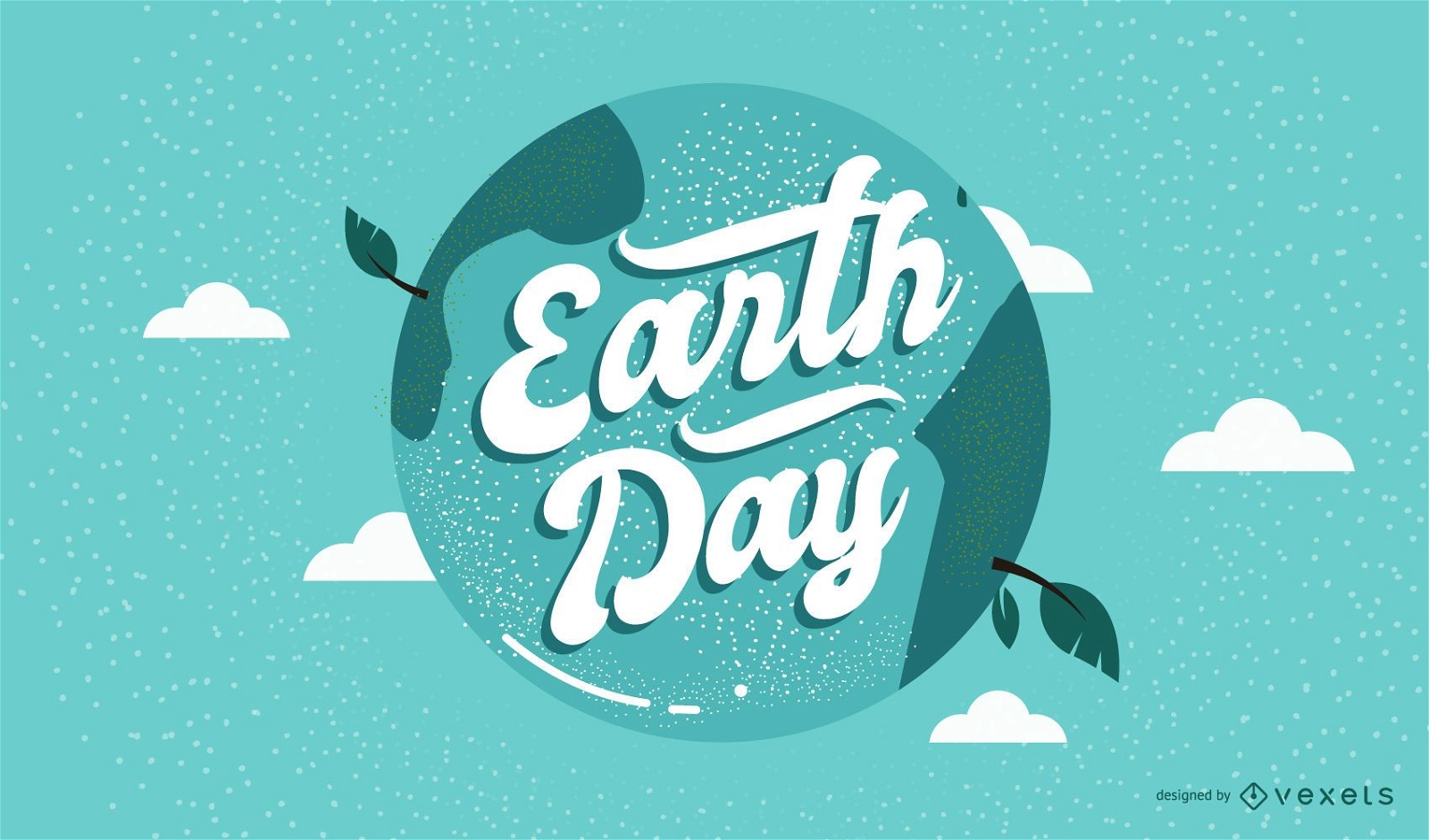 Earth day planet lettering