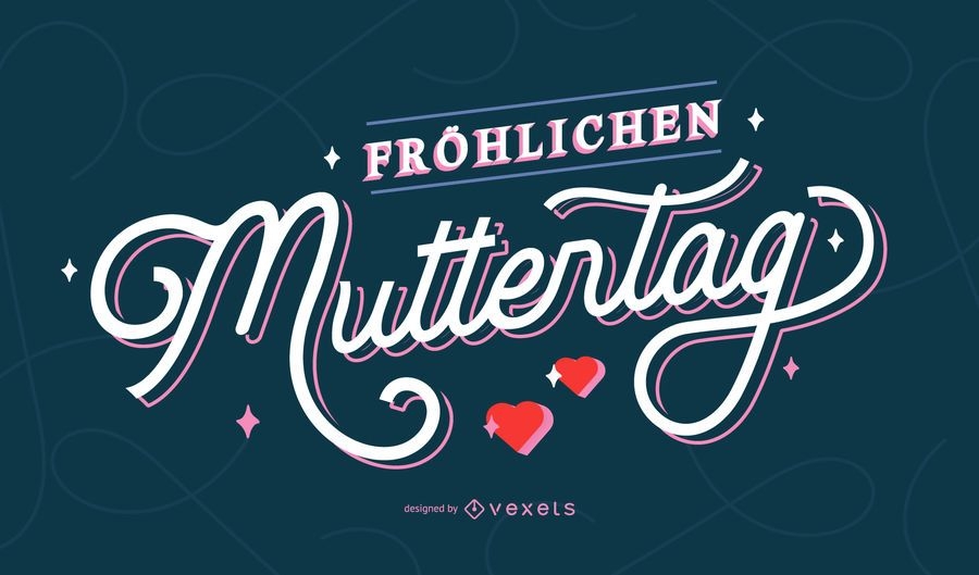 Happy Mother's Day German Lettering Vector Download