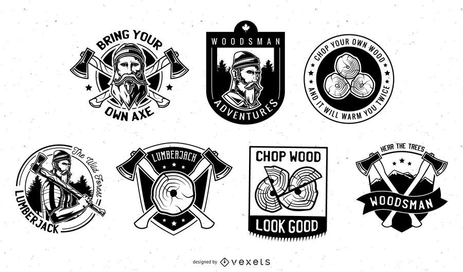 Conjunto de insignias de leñador Conjunto de insignias de leñador