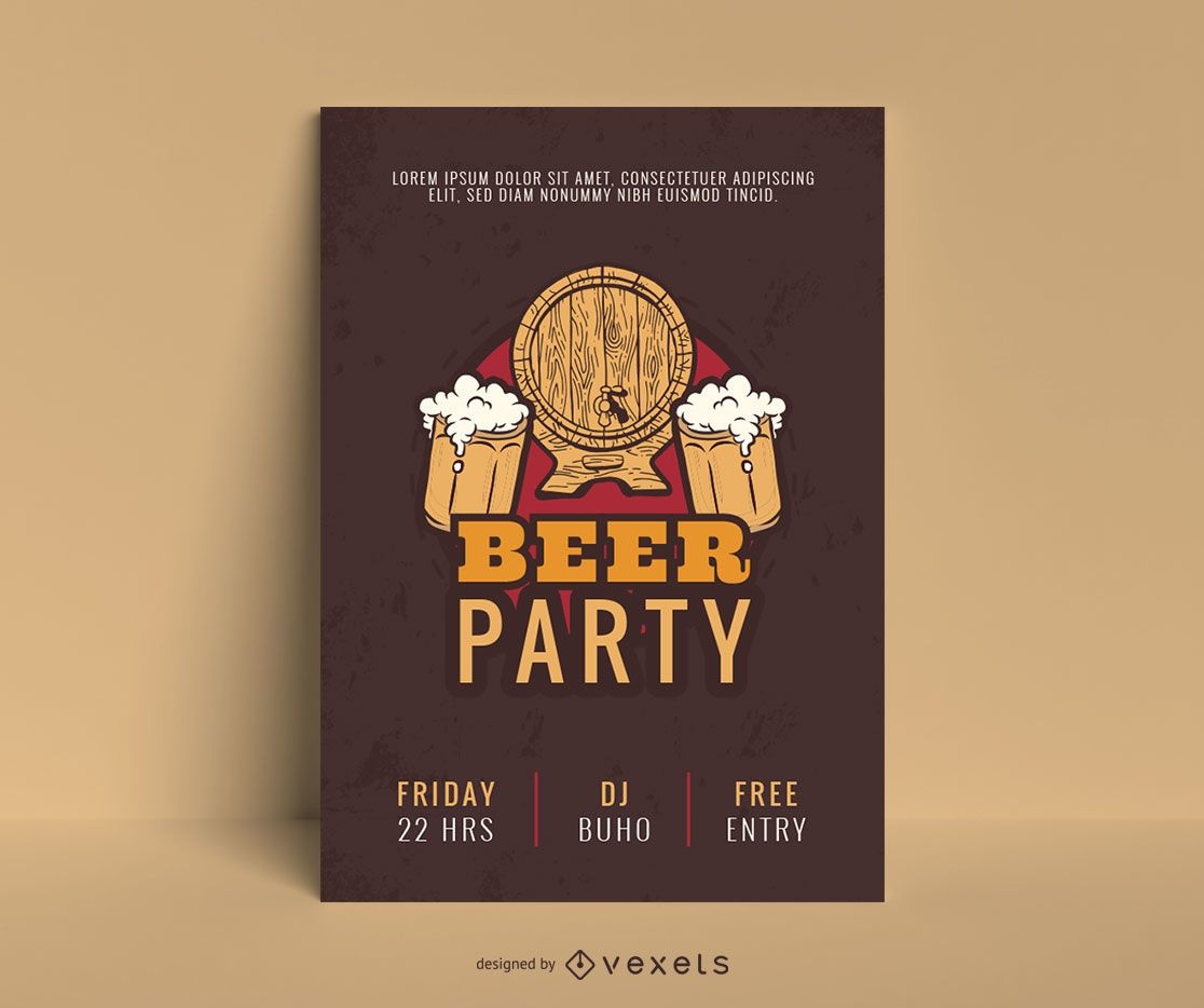 Bier Party Poster Vorlage Design