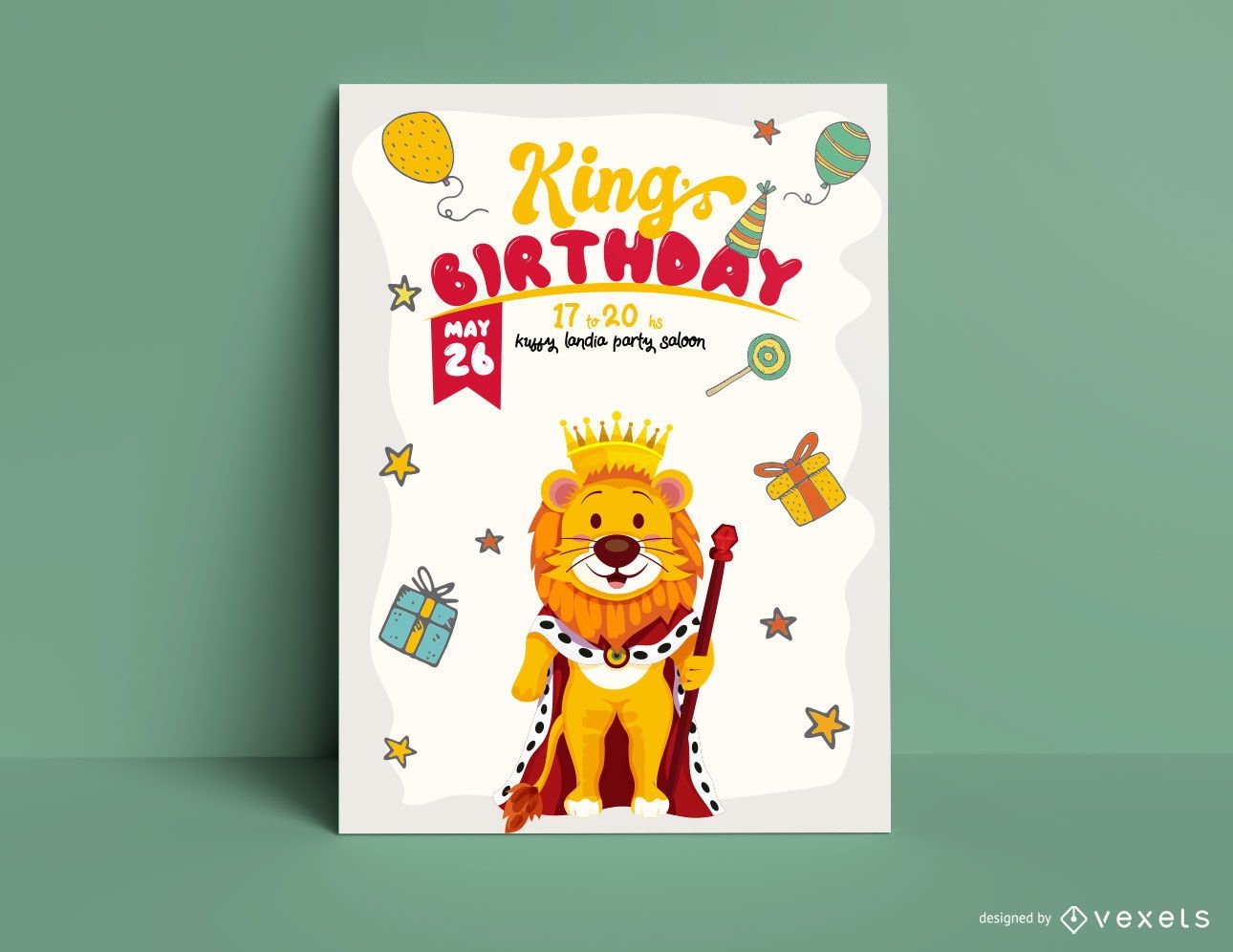 Lion king birthday invitation template