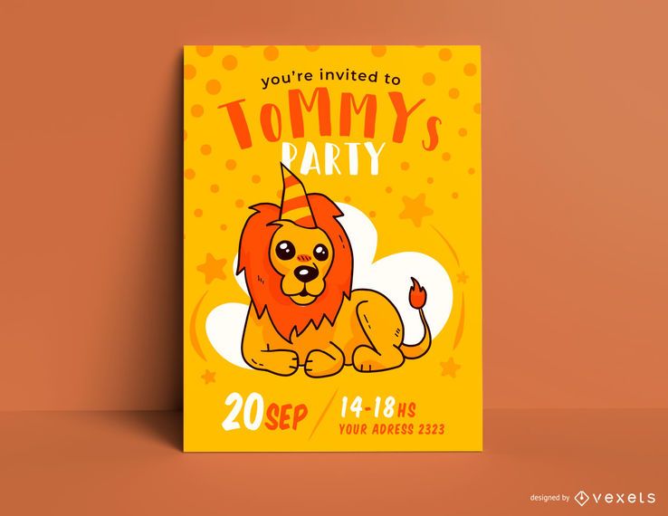 Lion birthday invitation template Lion birthday invitation template