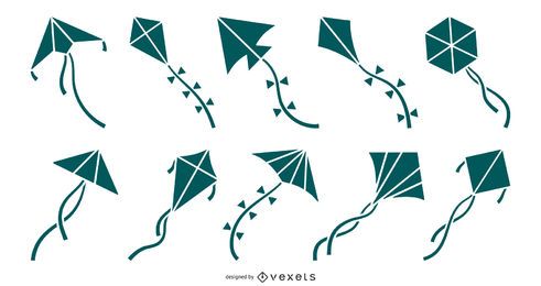 Paquete de diseño de silueta de cometa Paquete de diseño de silueta de cometa