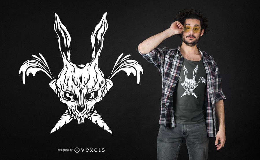 Grim Bunny Skull T-shirt Design Grim Bunny Skull T-shirt Design