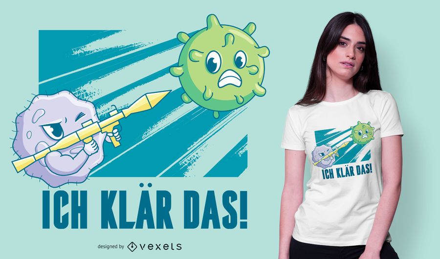 Diseño de camiseta con cita alemana de Coronavirus Diseño de camiseta con cita alemana de Coronavirus