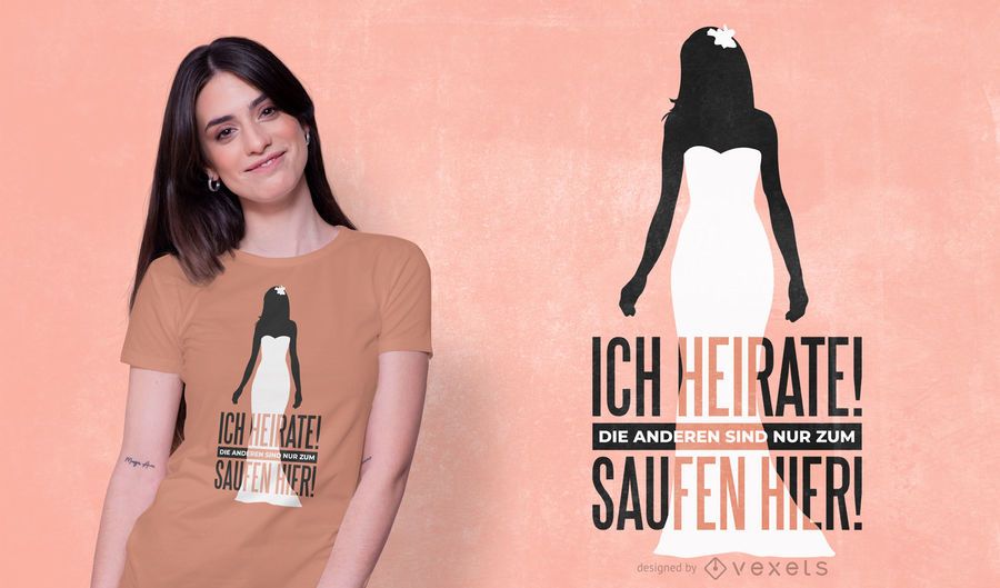 Getting Married German Quote T-shirt Design Getting Married German Quote T-shirt Design