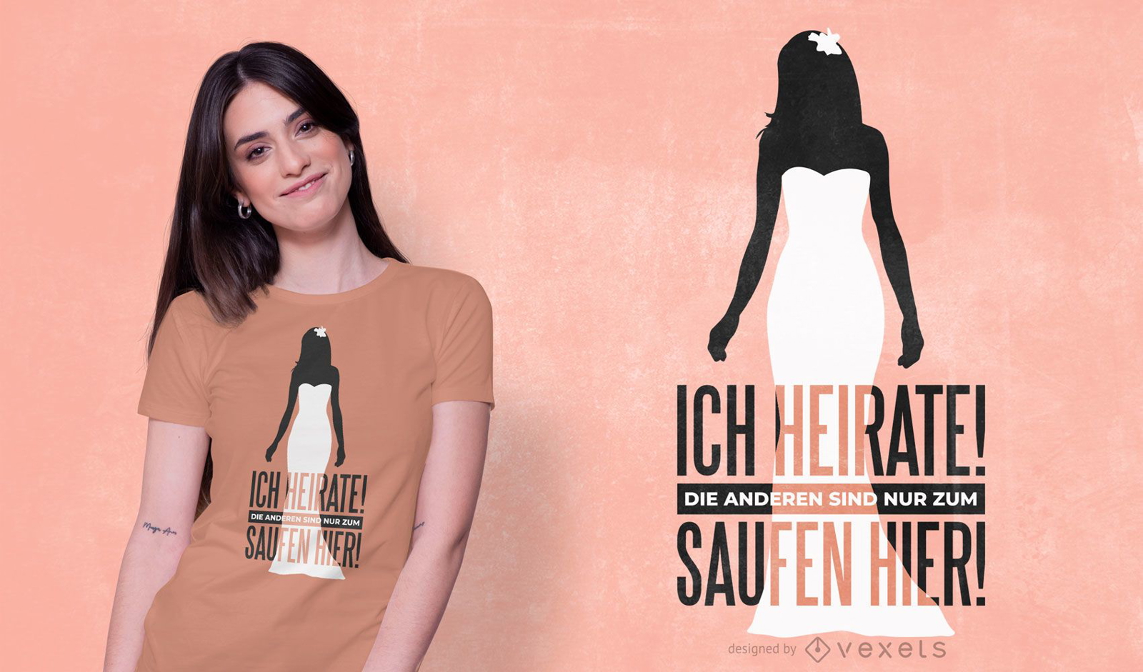 Heiraten Deutsch Zitat T-Shirt Design