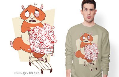 Hamster Buying Toilet Paper T-shirt Design Hamster Buying Toilet Paper T-shirt Design