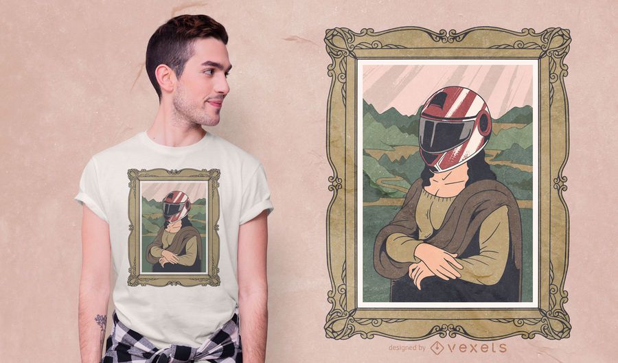 Mona Lisa Helmet T-shirt Design Mona Lisa Helmet T-shirt Design