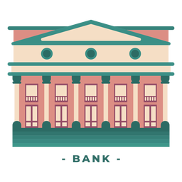 Ilustração plana de banco de edifício Desenho PNG