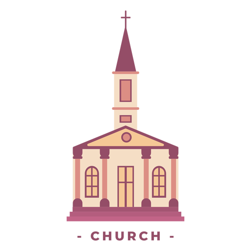 Building church flat illustration PNG Design