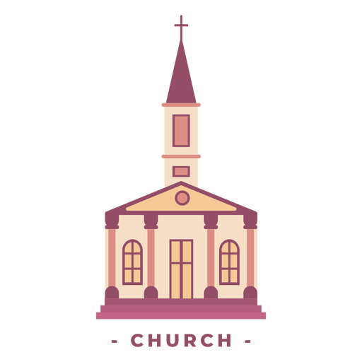Edificio iglesia ilustraci?n plana Diseño PNG