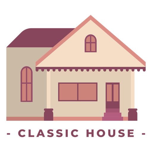 Gebäude klassische Haus flache Illustration PNG-Design