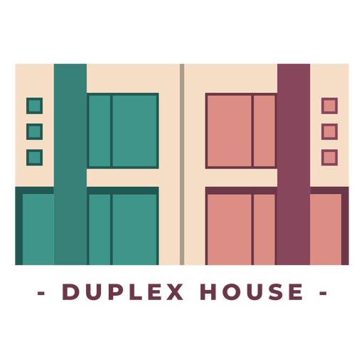 Ilustração plana de construção de casa duplex Desenho PNG