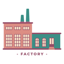 Ilustración plana de la fábrica de construcción Diseño PNG