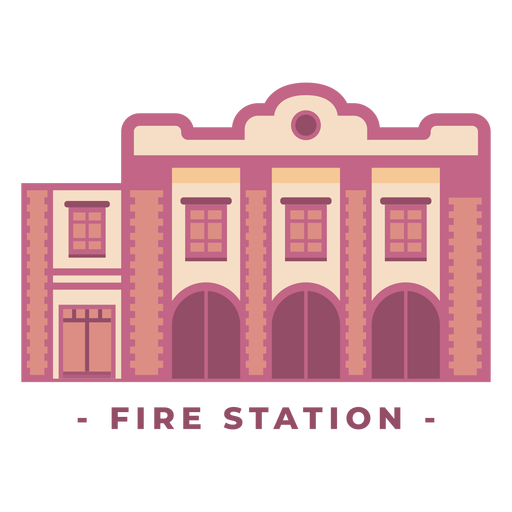 Building fire station flat illustration PNG Design