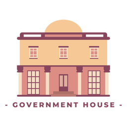 Ilustração de construção de casa do governo