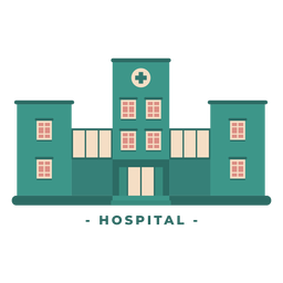 Gebäudekrankenhaus flache Illustration PNG-Design