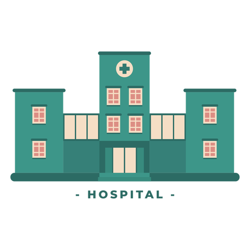 Edificio de hospital ilustración plana Diseño PNG