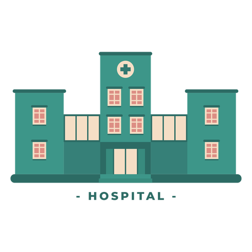 Gebäudekrankenhaus flache Illustration PNG-Design