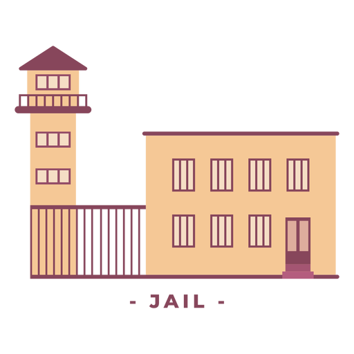 Building jail flat illustration PNG Design