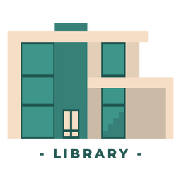 Edificio ilustración plana biblioteca Diseño PNG