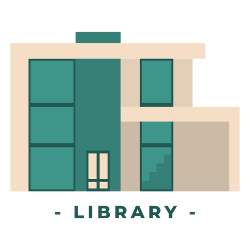 Building library flat illustration - Transparent PNG SVG 