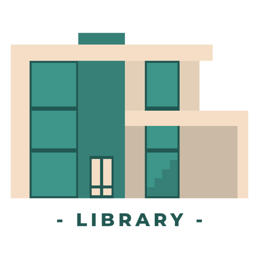 Gebäudebibliothek flache Illustration PNG-Design