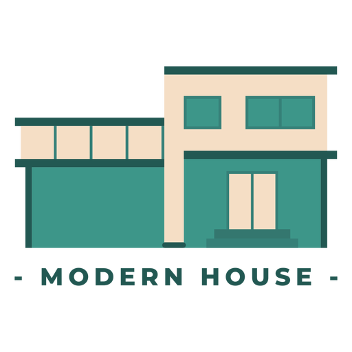 Building modern house flat illustration PNG Design