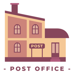 Building Post Office Flat Illustration Png & Svg Design For T-shirts