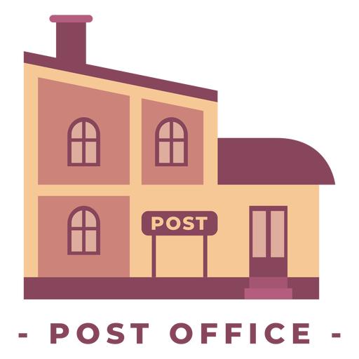 Building post office flat illustration PNG Design