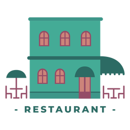 Edificio ilustración plana restaurante Diseño PNG