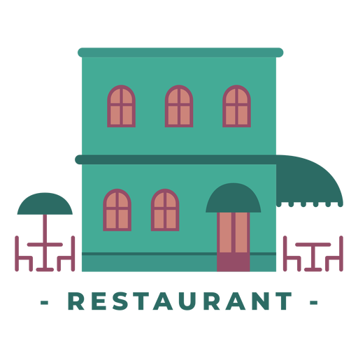 Building restaurant flat illustration