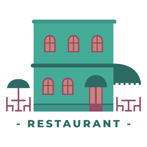 Geb?ude Restaurant flache Illustration PNG-Design