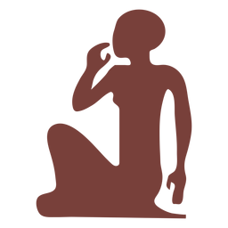 Sitzende Frauschattenbild des ägyptischen Symbols PNG-Design