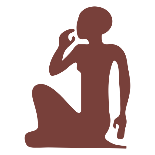 Egyptian symbol seated woman silhouette PNG Design