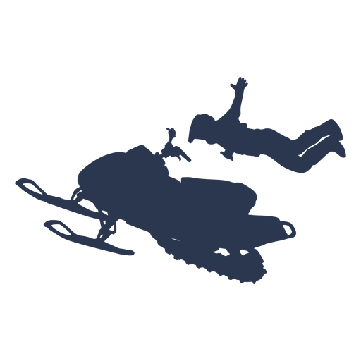 Extremsport-Schneemobil-Sprung-Silhouette