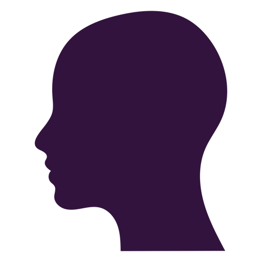 Face left facing lady bald silhouette PNG Design